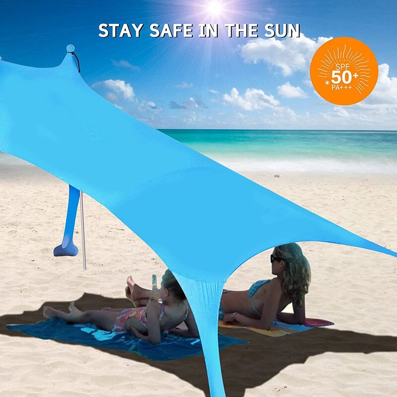 Cheap Goat Tents Family Beach Tent Sunshade Outdoor Windproof UV Protection Sun Shelter Camping Hiking Fishing Picnic Tent Sun proof Lycra Fabric   